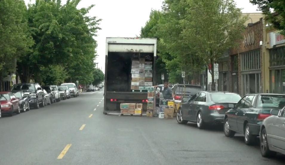 You need to pass this truck. What should you consider before you pull around it? How is your line of sight?