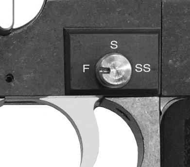 Step 2. OPERATING THE SAFETY A. To put the projector ON SAFE : Locate the safety above the trigger.