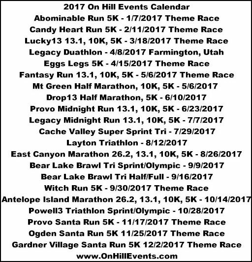 Check out www.onhillevents.com for our 2017-18 Schedule of races. Powell3 Triathlon Challenge is now the Southern Utah Triathlon in St. George/Hurricane Utah. New course and new name! www.southernutahtriathlon.