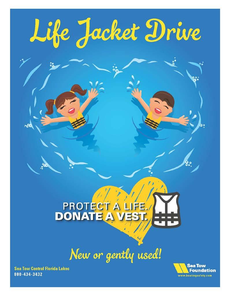 These cards will be attached to all donated life jackets along with the bright yellow safety whistle.