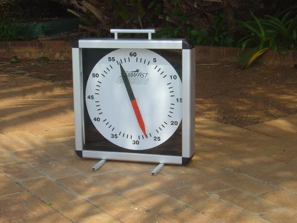 6. Swimming Pace Clocks - Data Sheet 6001 (Portable) (Wall Mounted) Portable Clock (400 x 400mm) Ideal for standing on Pool Deck