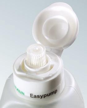 Filling Port Needle free filling Filling of Easypump II is done with a Luer Lock syringe, usually 50 ml, to avoid all kind of leakage during the filling process.