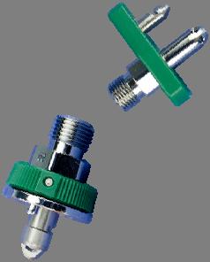 Specialty Quick Connects - Attached to standard high pressure oxygen hoses.
