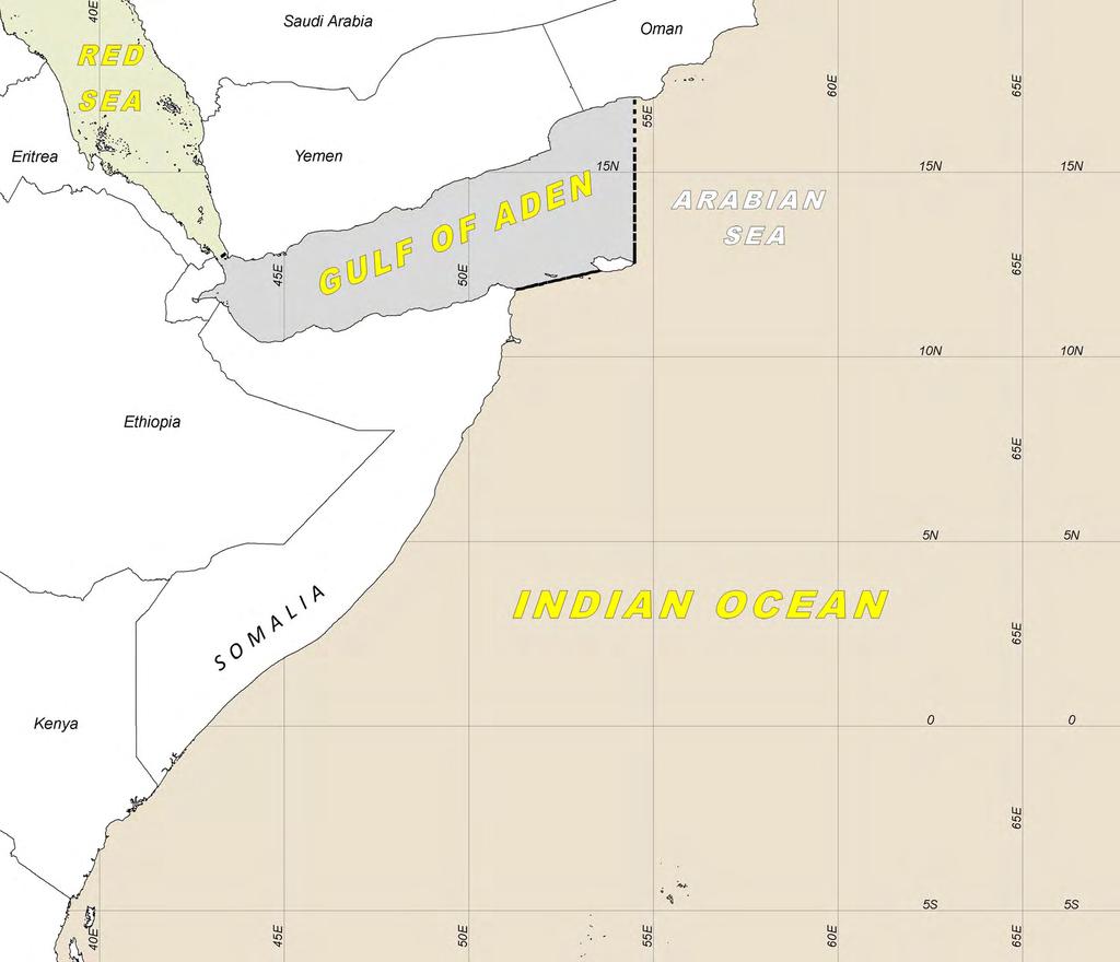 VI. ANNEX Map of Regional Water Bodies SPATIAL ANALYSIS OF SOMALI PIRATE ATTACKS IN 2009 Note: The traditional definition of the boundary of the Gulf of Aden has