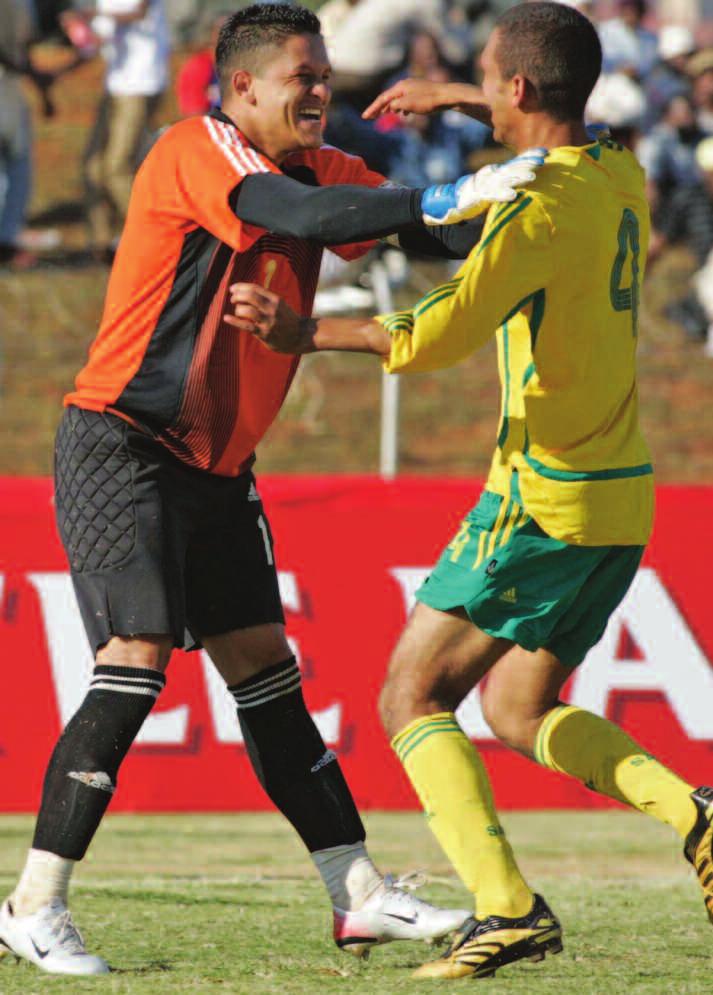 celebrates two goals in 4 minutes 2007: Malawi 0 0 SA
