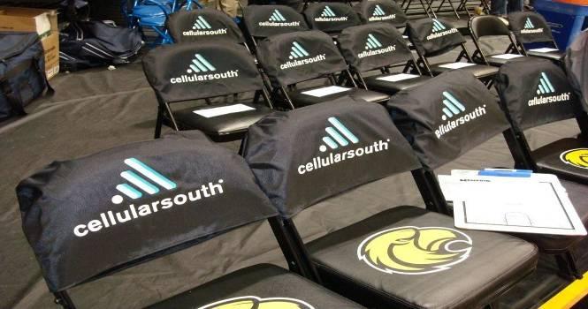 Team Bench Chairbacks - SOLD Chair backs of all Reed Green Coliseum team bench and athletic personnel seating with your logo in up to four (4)