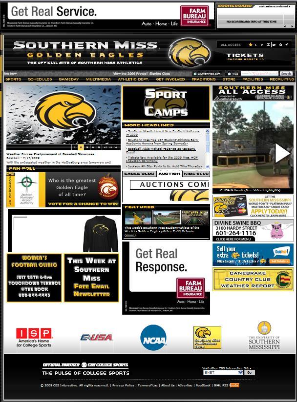 INTERNET WWW.SOUTHERNMISS.COM There are 53,831 unique visitors and 413,887 pages views each month at SouthernMiss.com, the official home of Southern Miss Athletics.