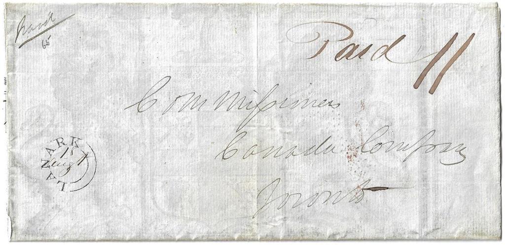 Item 280-21 Lanark UC 1843, stampless folded document