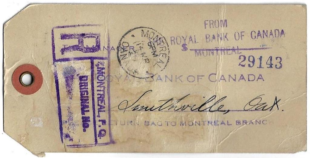 cancel from Montreal and Hamilton transit cds on RBC tag