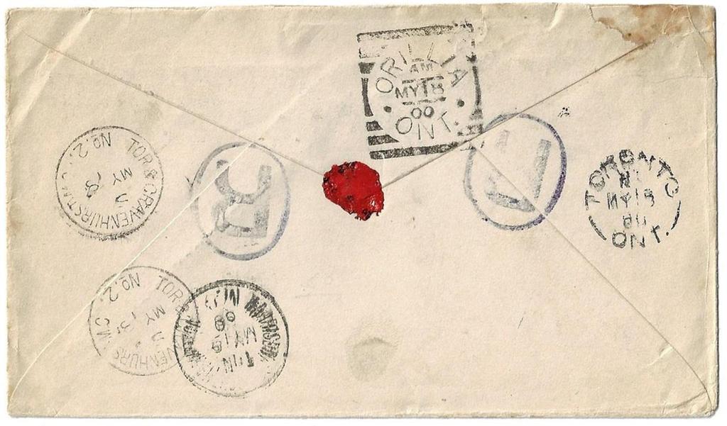 Ball & Co c/c cover paying 9 double registered letter rate to Durham.