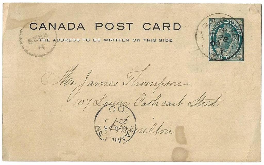 postcard reverse with Barrie IOOF