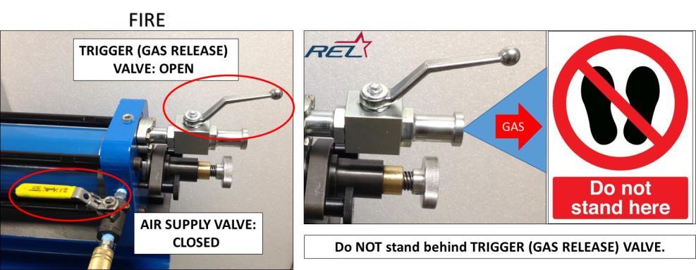 m. Open Trigger Valve quickly to take shot. Open (turn valve 90 O ) Trigger Valve in a swift and consistent motion.