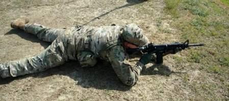 There are two methods for positioning your legs while in the prone position. The first is the bent knee position.