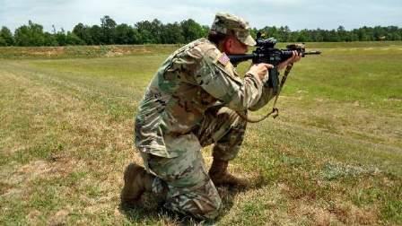 f. An alternate kneeling position is achieved by coming off of your firing foot and shifting your center of gravity over your non-firing
