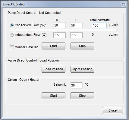 Using the System Figure 3-11 Direct Control Dialog 5. Click Start. 6.