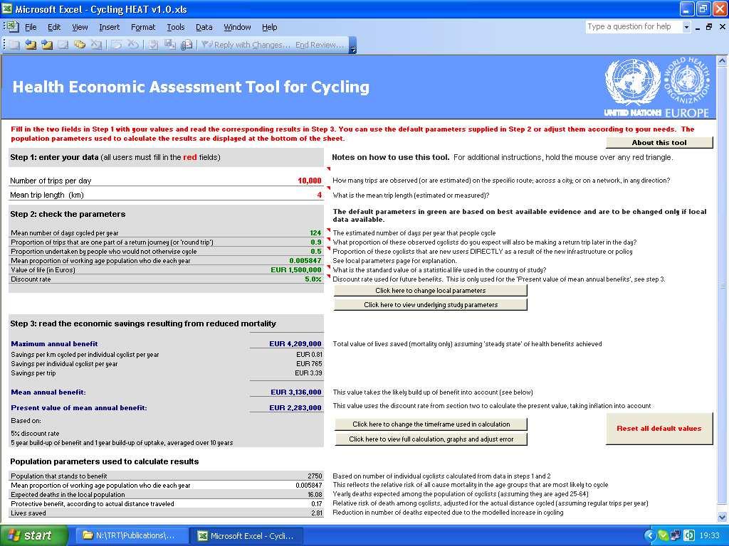 Guidance and tool for economic assessment