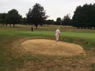 Figure 10: The right side bunker at the 1 st is too flat by contrast and does not encourage a full swing to clear