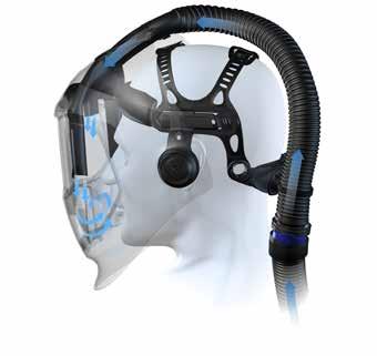 The airduct is an integral part of the helmet, providing a refreshing flow of air across the entire breathing zone of the helmet.