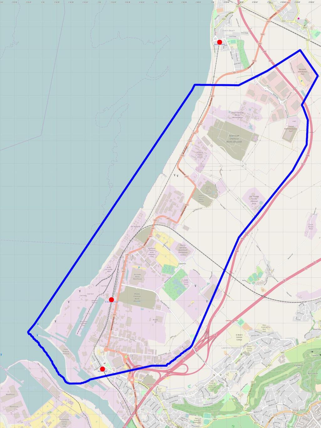 Indication of the area covered by