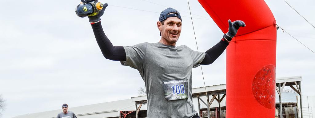 The 2018 Prairie Spirit Trail 50K in Ottawa, Kansas was the special location he chose for his 100th marathon.