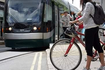 alignment (for local access) Mitigation measures to ensure cycling as a transport mode is benefited by the presence of the tramway This design guidance also states that: Cycle routes shall as far as