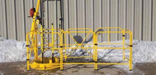 Portable Manhole Guard Davit System USIN2108 Manhole Guard Portable Manhole Guard Davit System Maximum Working Load with Davit Arm USIN2210 Maximum Capacity at Anchorage Point Weight 420 lbs 5,000