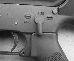Keep muzzle pointed in a safe direction. WARNING! When the safety lever is in its upper (vertical) position on the receiver pointing to the word FIRE, the safety lever is in the off or FIRE position.