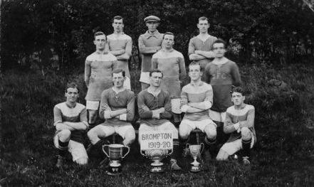 Brompton Football Team 1919-1920 Again with the Elliot Bowl and the Milbank cup