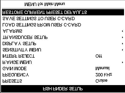 (Memory Card that may be used to backup the User Points and Tracks too). Figure 5.10 - C-Card - Load settings 5.