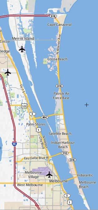 DIRECTIONS from AIRPORTs From Melbourne International Airport (MLB) or South of PAFB: 1. Go toward the airport exit on Air Terminal Pkwy 2. Bear LEFT on Air Terminal Pkwy 3. Turn LEFT on W.