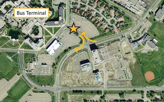 Discussions with MRU will continue throughout this study, however initial options being considered would locate a transit facility on the east side of Mount Royal Circle, the university s internal