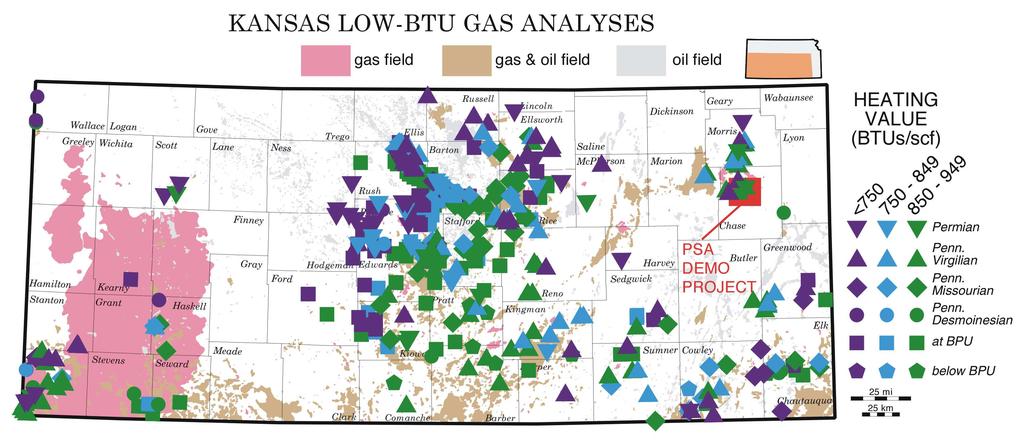 Low-BTU Gas in Kansas Significant volumes of Low-BTU periphery of