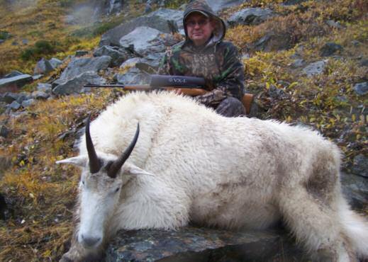 Northern B.C. Mountain Goat Hunt #2 Family run operation, based out of a remote homestead in northwestern B.C. Hunters stay in hand hewn cabins, built by the family.