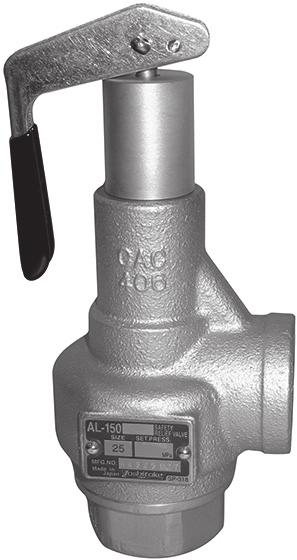 AL-150L Full bore type Lift type Safety valve Relief valve Safety relief valve Lever type Closed type Dash-pot structure Handle type Diaphragm Stainless Non-leakage High pressure gas testing products