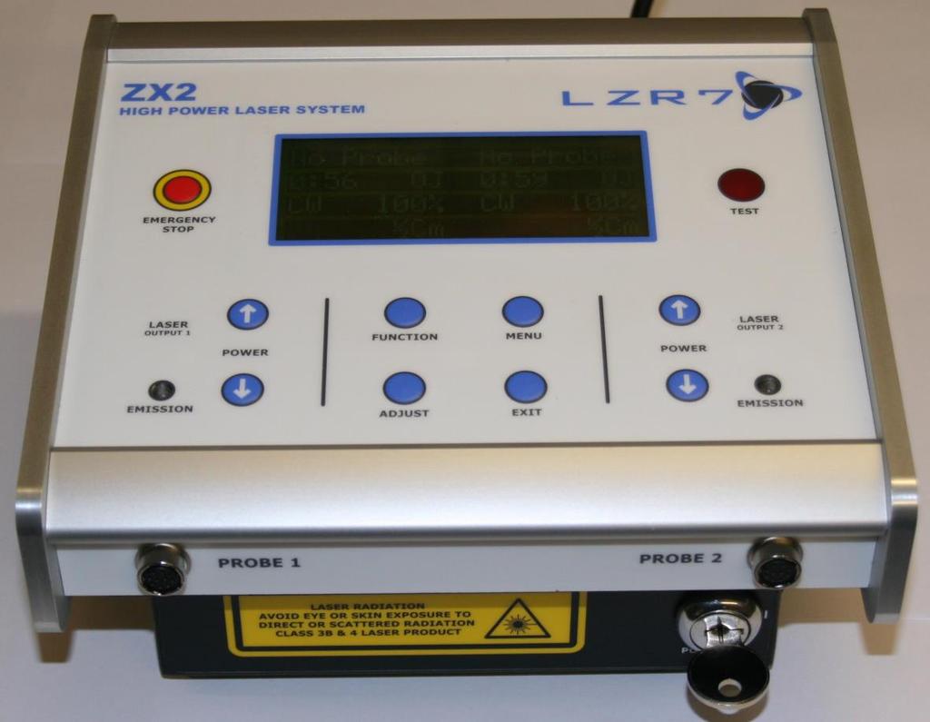 INTRODUCTION The ZX2 Laser System is intended to emit energy in the infrared spectrum to provide topical heating for the purpose of elevating tissue temperature for the temporary relief of minor
