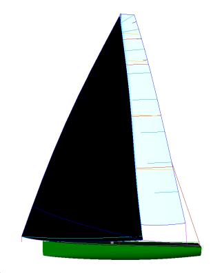 and Swan 42 were simulated with 2 sail types for Phase 2A and one gennaker for Phase 2B: Phase 2A Code 0-75% Reaching gennaker with a ~ 2.5% 2-D miter depth.