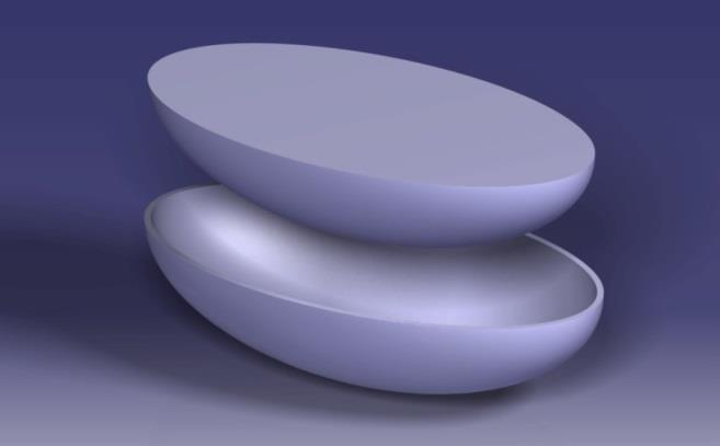 Oval interface A pair of spherically shaped oval components creates an interface where one of them is placed on the bottom joint and one of them on the base, see Fig. 5.16.