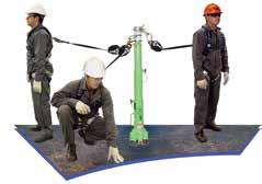 Advanced Portable Fall arrest SYSTEm 8516691 Advanced Portable Fall Arrest System (PFAS) Three independent swiveling tie-off points 360 degrees of protection for three workers Telescopic design; 83.