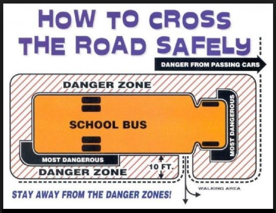 Follow these tips for getting on the bus: Wait 5 large steps back from the edge of the road Wait until the bus stops and the RED alternating flashing lights and stop sign are out.