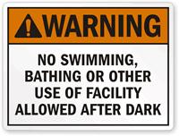 For pools that were constructed without lighting, a sign shall be posted at each pool entrance on the outside of