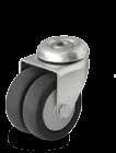 Series 9 TPR Dual Low Profile Casters 220 lbs This series offers maximum load with maximum maneuverability. The dual wheels allow easy pivoting and turning, even on soft surfaces such as carpet.