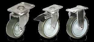 Series 12 Light Duty Casters with Gray PU on PP 175-300 lbs These casters feature durable, quiet, yet strong gray polyurethane treads on a gray polypropylene core.