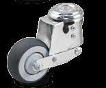 Series 16 Light Duty Chrome Plated Shock Absorbing Casters 165-240 lbs Chrome plated for excellent cosmetics and corrosion resistance, these casters are ideal for medical environments where the load