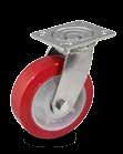 Series 21X Medium Duty Stainless Steel Casters 350-880 lbs Highly polished stainless steel casters provide excellent corrosion resistance.