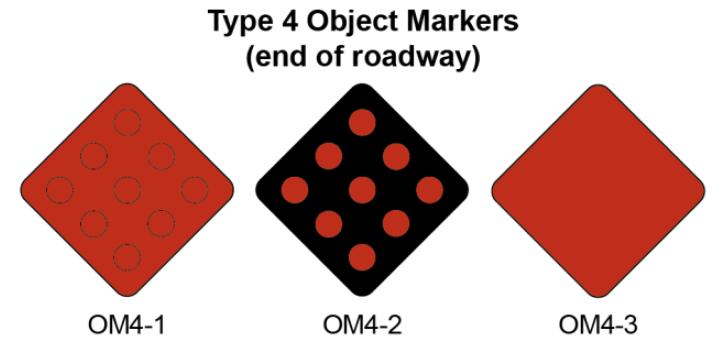 Object Marker for End of Roadway OMUTCD Section