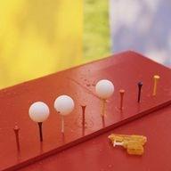 Target Ping Pongs Have kids try and shoot ping pong balls off the tops of golf tees or two liters with a water gun.
