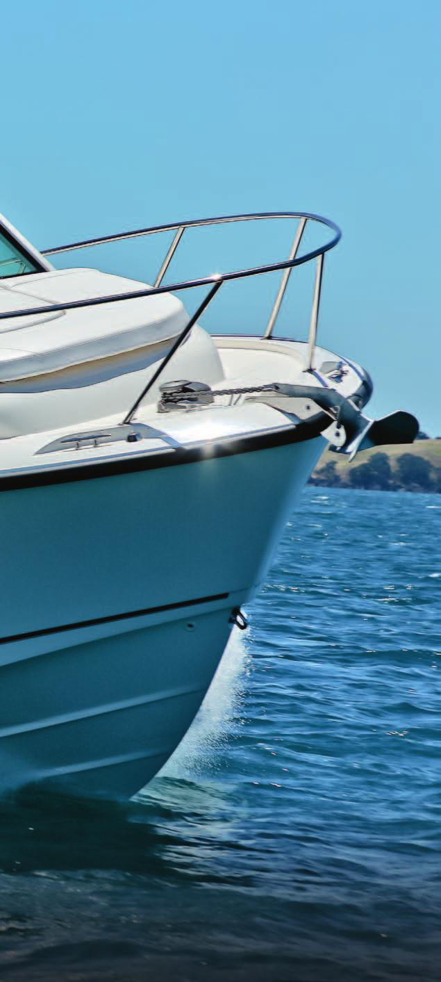 The hull is a dry runner and quiet, thanks...to Boston Whaler's double hull foam construction.