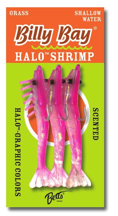 Halo Shrimp 772-4-3 Grass 1/4 for grass or shallow water 772-2-3 Magnum 1/2 for deep or moving water 3 pc.