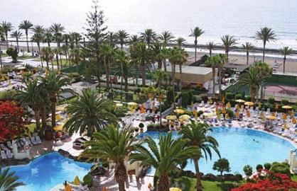 accommodation and golf H10 Las Palmeras Hotel left, Golf Costa Adeje right 5 nights B&B, 4 golf with