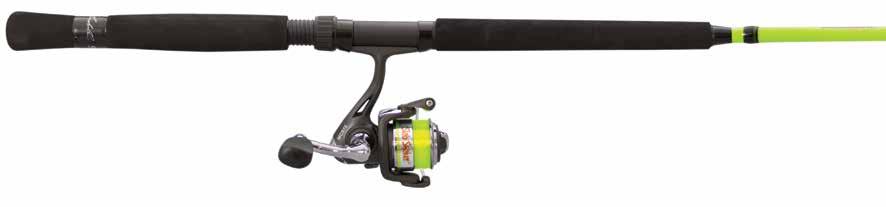 Crappie Slab Daddy Crappie Jiggin Combos Dual bearing system Lightweight Polycarbonate frame and spool Adjustable star drag Line Capacity: 110yd./6lb.